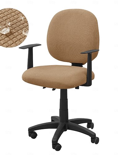 Juego de 2 fundas para silla de oficina de jacquard resistentes al agua, elásticas y extraíbles &lavable