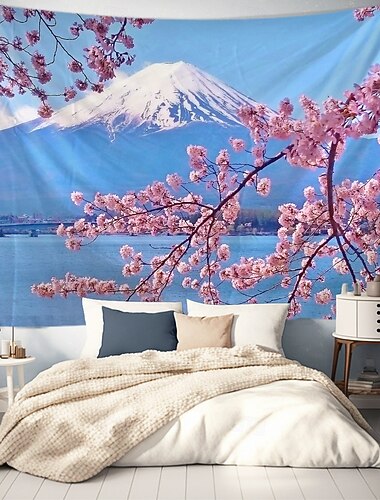 Landschap Mount Fuji Hangend Wandtapijt Wanddecoratie Grote Wandtapijt Muurschildering Fotografie Achtergrond Dekentje Gordijn Huis Slaapkamer Woonkamer Decoratie