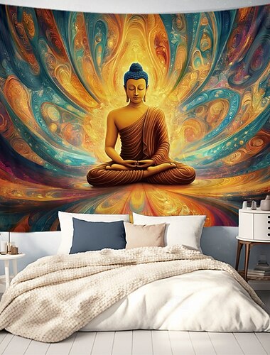 Mandala Bohemian Hängender Wandteppich Buddha Wandkunst Großer Wandteppich Wandgemälde Fotohintergrund Decke Vorhang Heim Schlafzimmer Wohnzimmer Dekoration