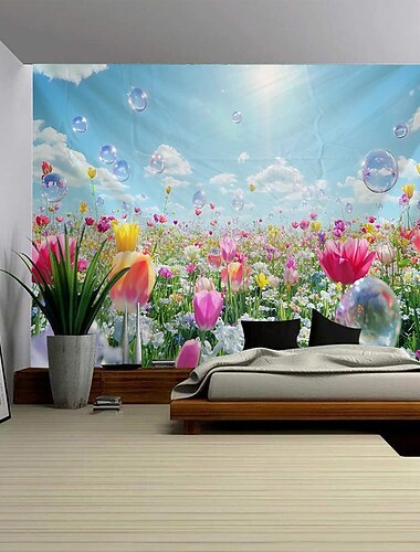 en vårväxt eller blomma gobeläng väggkonst stor gobeläng väggmålning dekor fotografi bakgrund filt gardin hem sovrum vardagsrum dekoration