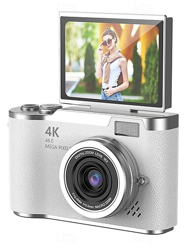 Fotocamere Digitali HD 4K 1080p Facile da Usare Schermo Rotante LCD 2.4 CCD Fotocamera Regalo di San Valentino