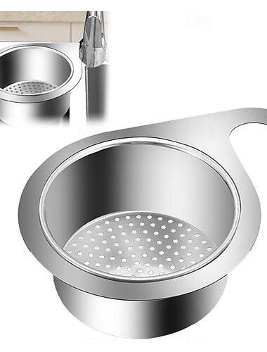 Abtropfkorb aus Edelstahl für Küchenspüle, multifunktionaler Schwanen-Abtropfkorb, Obstsieb zum Aufhängen am Wasserhahn, Lebensmittelfilterkorb, Gemüse-Abtropfkorb