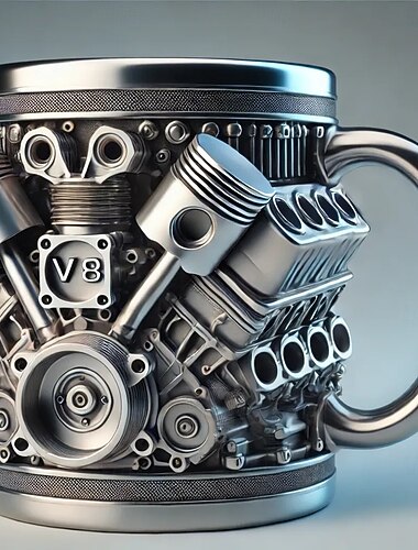 motoren roestvrijstalen mok, creatieve hars en roestvrijstalen koffiekopje, uniek persoonlijk drinkgerei, stijlvol whiskyglas, perfect cadeau en decoratief beeldje voor thuis en op kantoor