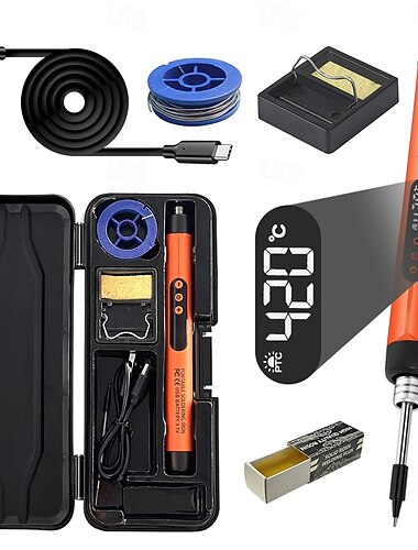 Multifunktionales digitales USB-Elektrolötkolben-Set, intelligentes 300-450-Temperatur-einstellbares Lötschweißwerkzeug