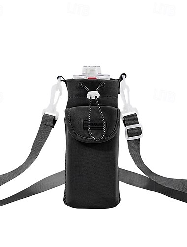 borsa a tracolla in nylon impermeabile per bottiglie d'acqua per viaggi all'aperto, custodia protettiva portatile per bottiglie con tracolla (bottiglia d'acqua non inclusa)