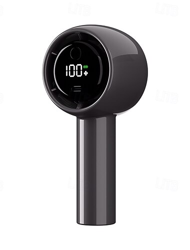 Ventilateur portable à main haute puissance – Ventilateur mini de refroidissement rechargeable par USB avec affichage LED 5 vitesses et longue durée de vie de la batterie
