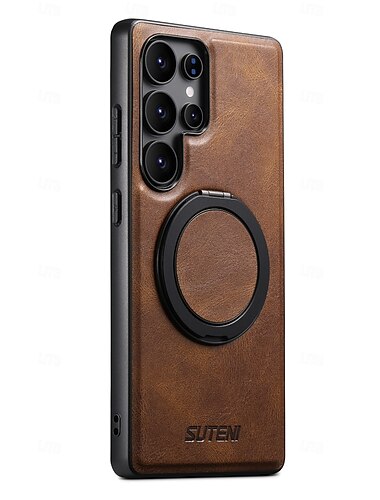 telefon fodral Till Samsung Galaxy S26 Ultra S25 S24 S23 S22 Plus Ultra Skal med stativ Magnet Stöd för trådlös laddning Kontor / företag TPU PC PU läder