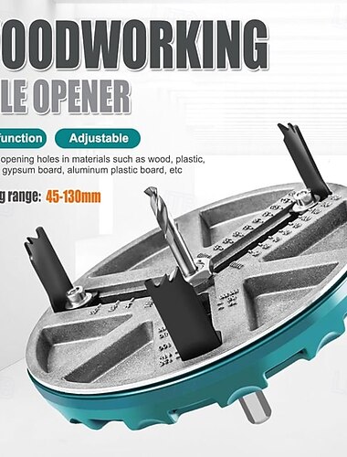 säädettävä lävistystyökalu poraukseen, monitoiminen puuntyöstöreiänleikkuri, kipsilevy, muovi, alumiiniporanteräsarja koneporaan