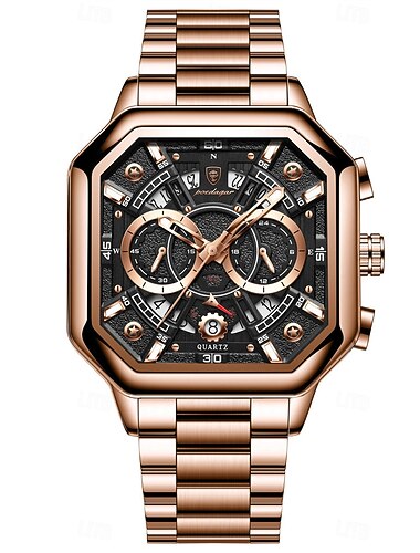 POEDAGAR Luxuriöse Herren Quarz Uhr Wasserdicht Leuchtende Stoppuhr Datum Herren Uhr Edelstahluhr Mode Sportuhren