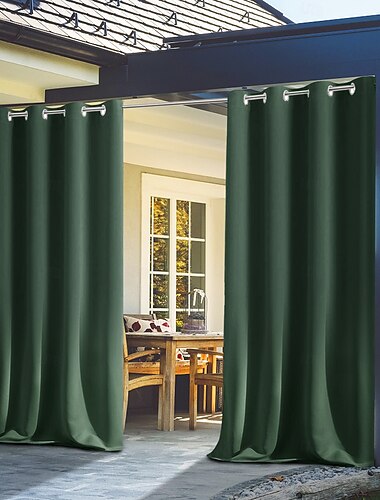 wodoodporne zasłony zewnętrzne na wesele w pomieszczeniu, grube zasłony z przelotkami zapewniające prywatność, do sypialni ślubnej, salonu, ganku, pergoli, altany, 1 panel