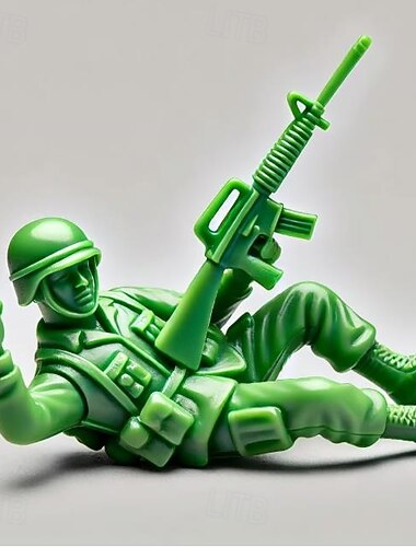 grappige groene legermannen, eigenzinnige bureaugenoot, speelse decoratie, leuk cadeau voor thuis of op kantoor, unieke legerbeeldjes met attitude