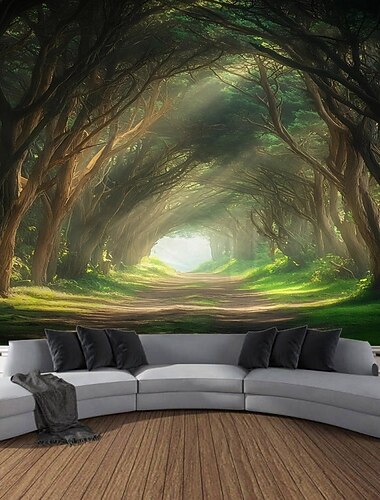 árvores misteriosas e antigas paisagens plantas tapeçarias penduradas murais arte tapeçarias em grande escala murais decorações fotos fundos cortinas móveis para casa quartos salas de estar