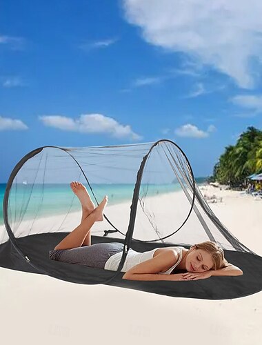 Bærbar Anti-Myg Camping Telt med Håndkastnet Letvægts  Holdbart Polyester Stof til Udendørs Eventyr Stort Størrelse Foldbart Udendørs Myggenet Bærbar Udendørs