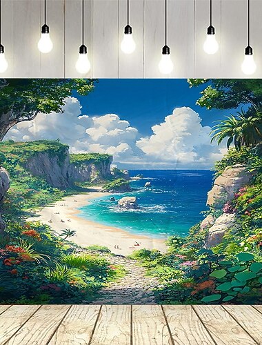 roślina jezioro krajobraz gobelin sztuka ścienna duży gobelin mural dekoracja fotografia tło koc zasłona dom sypialnia salon dekoracja