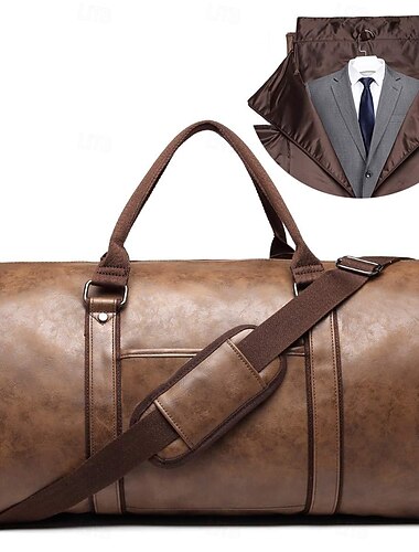 Kleidersack für die Reise, wandelbarer Anzug-Reisekoffer aus Leder, Handgepäcktasche für Herren, Anzugträger mit Schuhfach