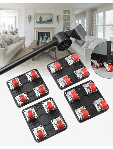 stěhovač nábytku s kolečky  & sada zvedáků 360 otočných koleček s kapacitou 880 lbs nábytkový vozík pro stěhování těžkého nábytku lednička sedací souprava