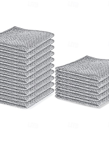 15-10-2020 stuks nieuwe upgrade staaldraad vaatdoek, dubbellaags staaldraad reinigingsdoek, krachtige reiniging niet-kras draad vaatdoek lap voor kookgerei, gootstenen, borden, kookplaten