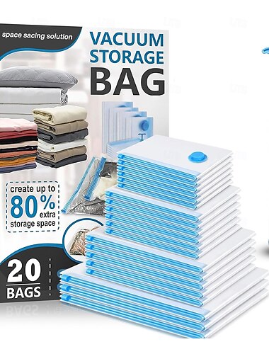 rejsevakuumposer med pumpeforseglingsposer til tøjtæpper pladsbesparende opbevaring håndbagagestørrelse kompressionspakningsposer til bagage og kuffert