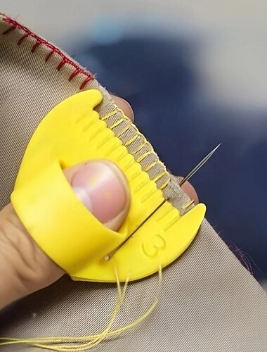 1 stuk randnaai- en lockrandgereedschap voor beginners en senioren, doe-het-zelf naaihulpmiddel, accessoire voor thuisnaaisjablonen voor stof, handwerk en quilten, met vingerhoed