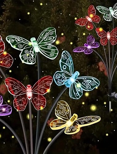 led aurinko perhonen valo nurmikkolamppu ulkona ip65 vedenpitävä 2 tilaa puutarhavalot piha puutarha käytävä maisemavalaistus sisustusvalo 1/2kpl