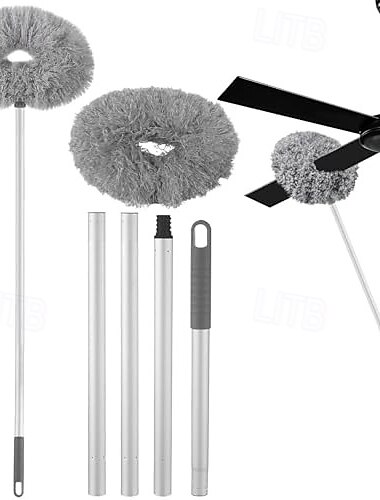 Pulisci pale per ventilatori da soffitto, spolverino riutilizzabile in microfibra, spolverino rimovibile con asta di prolunga, regolabile da 21 a 56 pollici