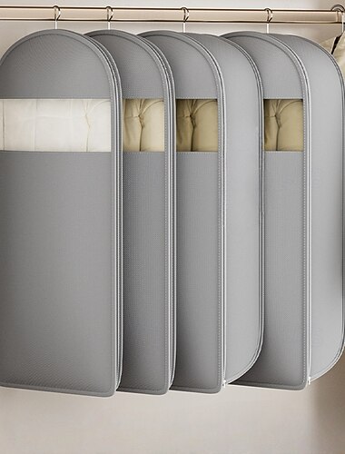 Platzsparender Kleidersack zum Aufhängen mit selbstkomprimierendem Reißverschluss, Staubschutzhülle für Mäntel und Daunenjacken, Kleider-Organizer mit transparentem Fenster