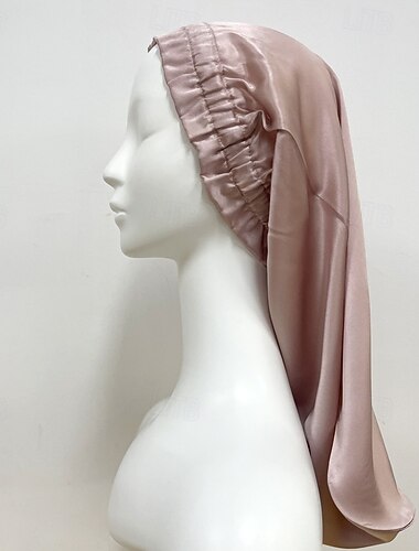 Silkes lång elastisk band lång hår sovmössa andningsbar vindskydd varm silkes mullbärssilke elastisk hårmössa hatt