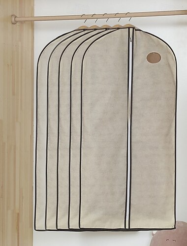 5-częściowy pokrowiec przeciwkurzowy na ubrania, ochraniacz na ubrania wiszące, długa torba do przechowywania płaszczy i garniturów z włókniny, pokrowiec przeciwkurzowy na kurtki i sukienki