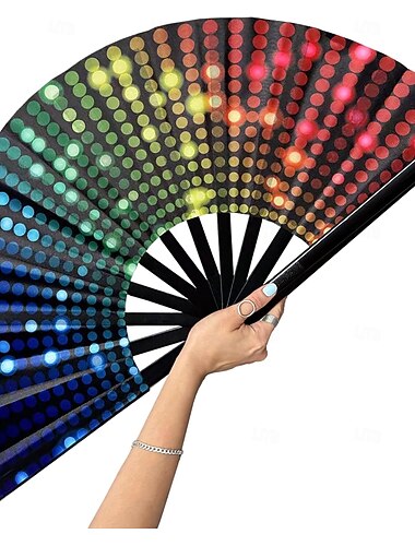 Abanico de botas en el suelo, abanico plegable grande, abanico de mano, abanico para bailar en línea, abanicos para bailar botas en el suelo, fiesta, exterior, decoración