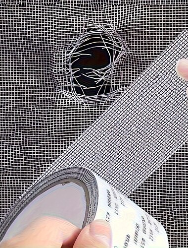 Reparaturband für Moskitonetz – wasserdichtes, selbstklebendes Pflaster für Fliegengitter und Vorhänge in Wohnheimen, stark haftendes Glasfaser-Reparaturband für Fliegengitterrisse – 2-m-Rolle – für