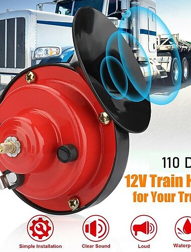 clacson per treni ad alta potenza di ultima generazione per auto, kit di sostituzione per clacson ad aria compressa impermeabili da 12 V, clacson elettrico ad aria compressa per auto, accessori universali per auto, moto, camion, bici, barca