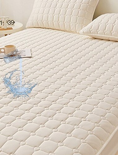 Protezione per materasso impermeabile trapuntata coprimaterasso con angoli elasticizzati protettore per letto con elastico coprimaterasso lenzuolo morbido in cotone traspirante antiscivolo rinforzato