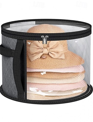 Borsa porta-cappelli da viaggio, custodia rotonda pieghevole per cappelli a tesa larga e vestiti, cappelliera portatile con coperchio con cerniera