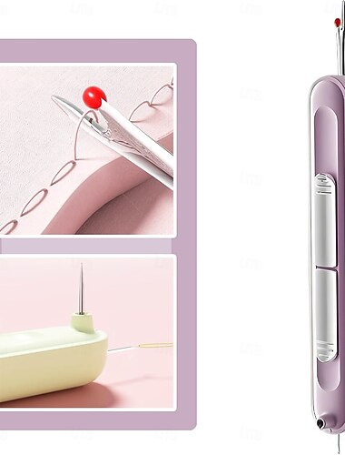 Automatischer Nadeleinfädler, 2-in-1-Werkzeug zum Einfädeln und Entfernen von Fäden, einfacher Nadeleinführer und Nahttrenner zum Nähen von Hand, DIY-Nähwerkzeug für Senioren, Geschenke für Seniorinnen
