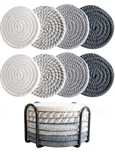 puuvillaeristetty lasinaluse helppoon säilytykseen, mukialus