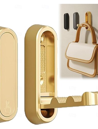 2 ganchos de pared plegables para colgar abrigos, toallas, ropa, sombreros, bolsos y llaves.