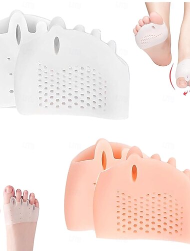 2 paia di separatori per dita in silicone, correttori per alluce valgo, cuscinetti metatarsali, cuscinetti per la pianta del piede, cuscinetti traspiranti in morbido gel per uomo e donna, raddrizzano