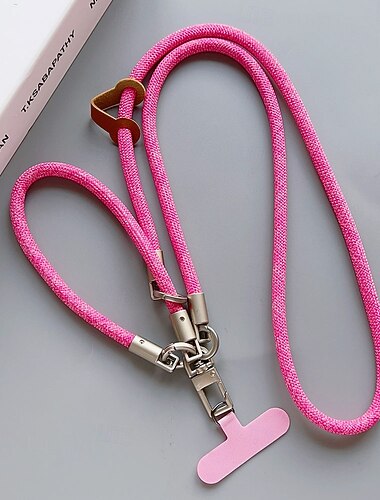 Lanière de téléphone 2 en 1 avec cordon de poignet et de cou – patch détachable et clip en métal pour étui de téléphone