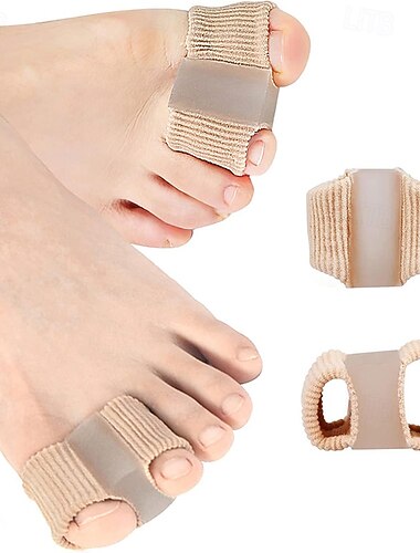 Gel-Zehentrenner für überlappende und krumme Zehen, Zehenbegradiger, Zehenspreizer, Zehentrenner mit Stofffutter für den großen Zeh, Silikon-Zehenabstandshalter