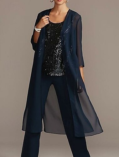 Chiffon 3/4 de longueur de manche châles cape pour soirée de fête mère de la mariée invité de mariage wraps de mariage de couleur unie simples pour impressionner