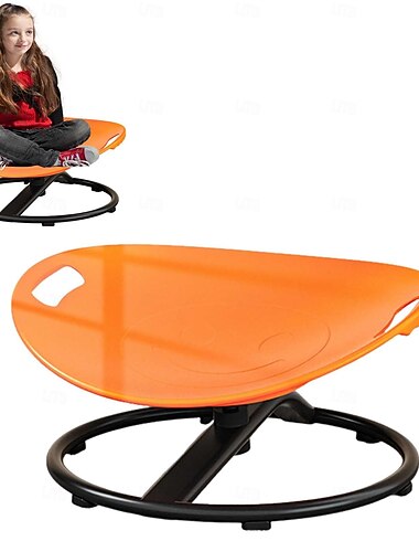 Sensorisk legetøj til autisme, dobbelt håndtagsdesign autisme spinningstol træning kropskoordination sidde og spin metalbase mere sikker spinningstol til børn sensorisk