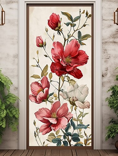 Bloemrijke deurdecoraties deur covers deur wandtapijt deur gordijn decoratie achtergrond binnen/buiten deur banner voor voordeur boerderijhuis