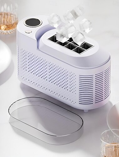 Mini macchina per il ghiaccio portatile – produzione di ghiaccio rapida in 10-15 minuti, 8 cubetti/ciclo, compatta e silenziosa, ghiaccio solido e cristallino, facile da pulire, ideale per casa, ufficio o feste