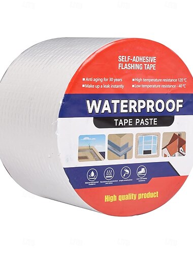 Butylband, wasserdichtes Dichtungsband, Aluminiumfolien-Kanaldichtungsband für die Reparatur von Wohnmobildächern, Boots- und Rohrabdichtung, Silikon, Glas &Edpm-Dachleck-Flicken