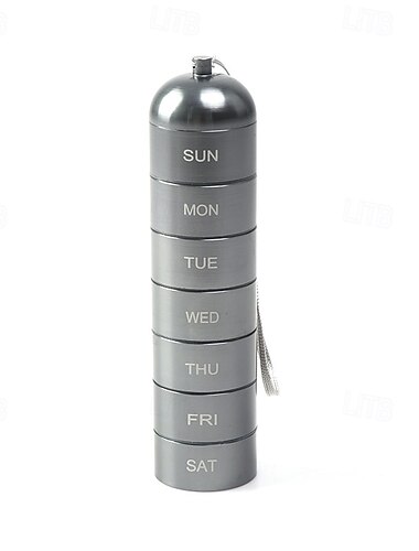 metalowy organizer na tabletki podróżne, przenośny wodoodporny tygodniowy pojemnik na tabletki, duży pojemnik na tabletki ze stopu aluminium, organizer na leki na 7 dni bez BPA na witaminy, olej rybi,