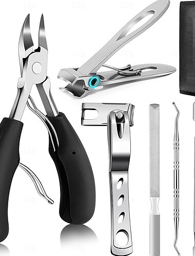 7 db-os lábkörömvágó készlet vastag lábkörmökkel rendelkező időseknek, nagy teherbírású, hosszú nyelű körömvágó felnőtteknek, benőtt köröm szerszámkészlet, nagy rozsdamentes acél lábkörömvágó