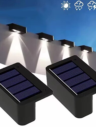 4/8 stuks LED-zonnewandlampen voor buiten, IP65, waterdicht, voor huis, tuin, trap, hek, zwembad, tuindecoratieverlichting