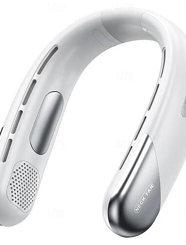 Halsfläkt 10000mah mini bladlös tyst halsbandsfläkt usb uppladdningsbar led digital display 5:e växeln luftkylare