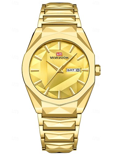 Orologio da Uomo VA VA VOOM Business e Tempo Libero Dual Calendario Impermeabile Cinturino in Acciaio Inossidabile Quadrante Cambiamento Colore Orologio al Quarzo