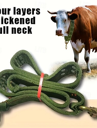 strapabíró vászon kötőfék, négyrétegű megerősített marhanyak-igár, erős vászonnyak kötéllel és csavarral teheneknek, juhoknak, kutyáknak és lovaknak